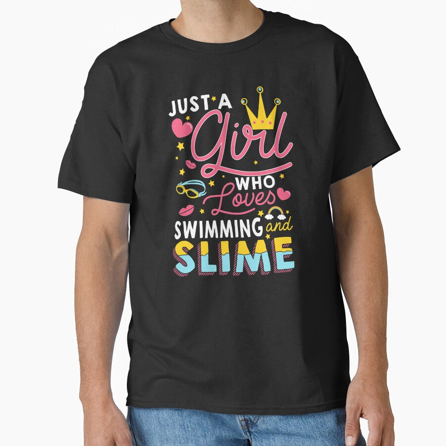 Just A Girl Slime And Swimming - 10th Birthday Gift by biNutz T-Shirts, Hoodie, Sweatshirt | BlankRebels.com (Image 1)