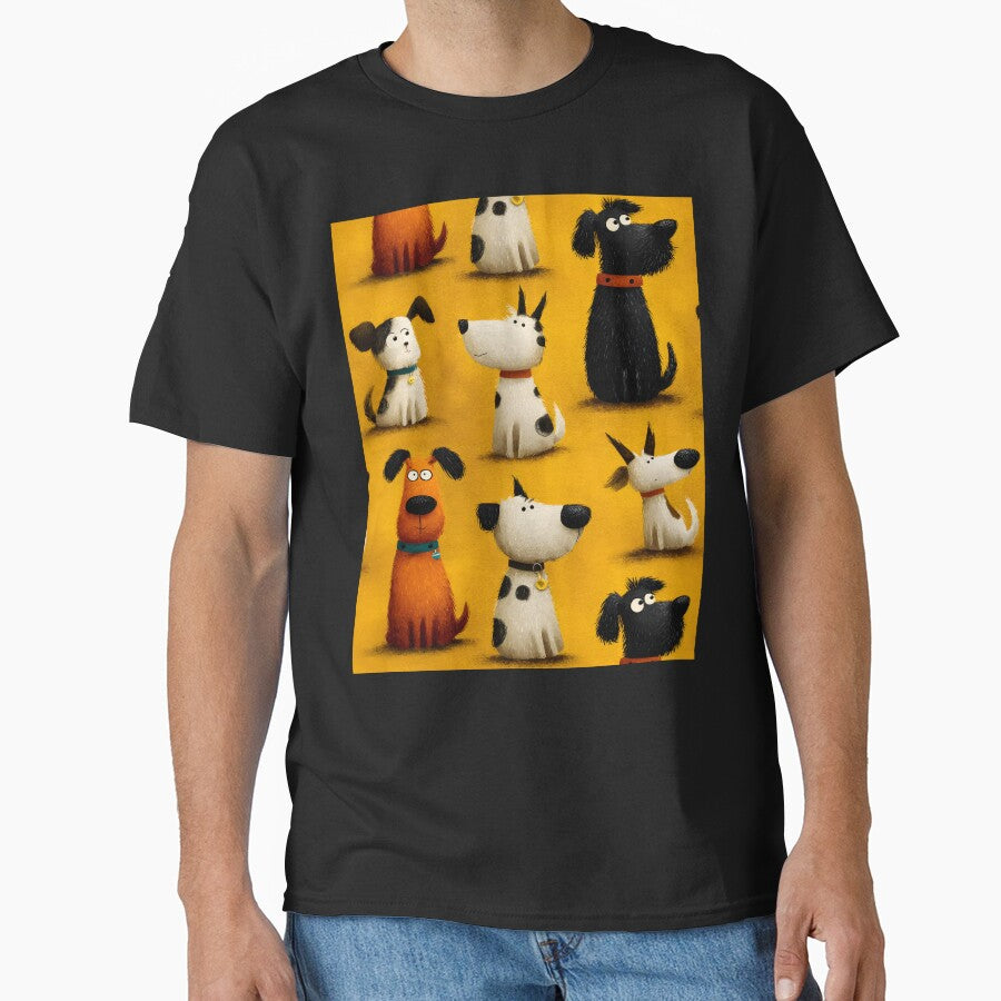 Funny Dogs Cartoon Animals Vintage Pattern by SecretDicer T-Shirts, Hoodie, Sweatshirt | BlankRebels.com (Image 1)