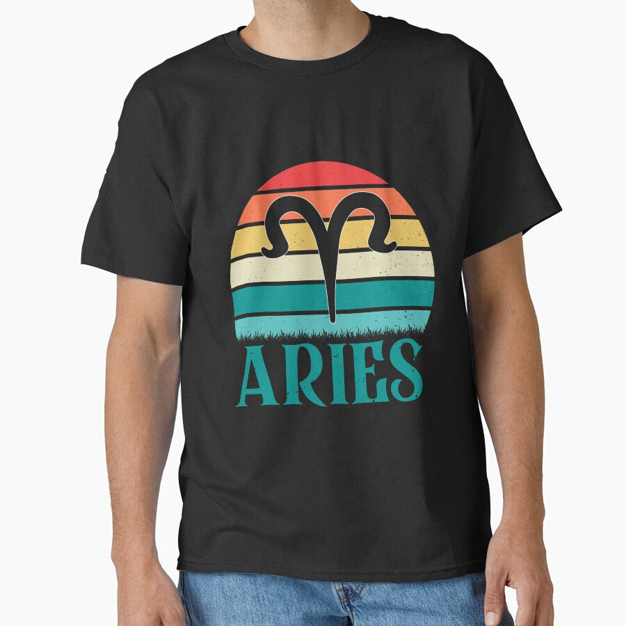 Retro Vintage Zodiac Sign - Aries by WilliamsonMedia T-Shirts, Hoodie, Sweatshirt | BlankRebels.com (Image 1)