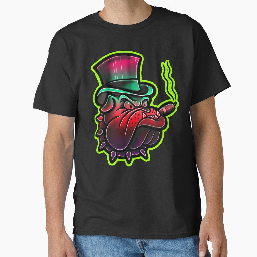 colorful bull doggo smoking a cigar by Wes Losner T-Shirts, Hoodie, Sweatshirt | BlankRebels.com (Image 1)