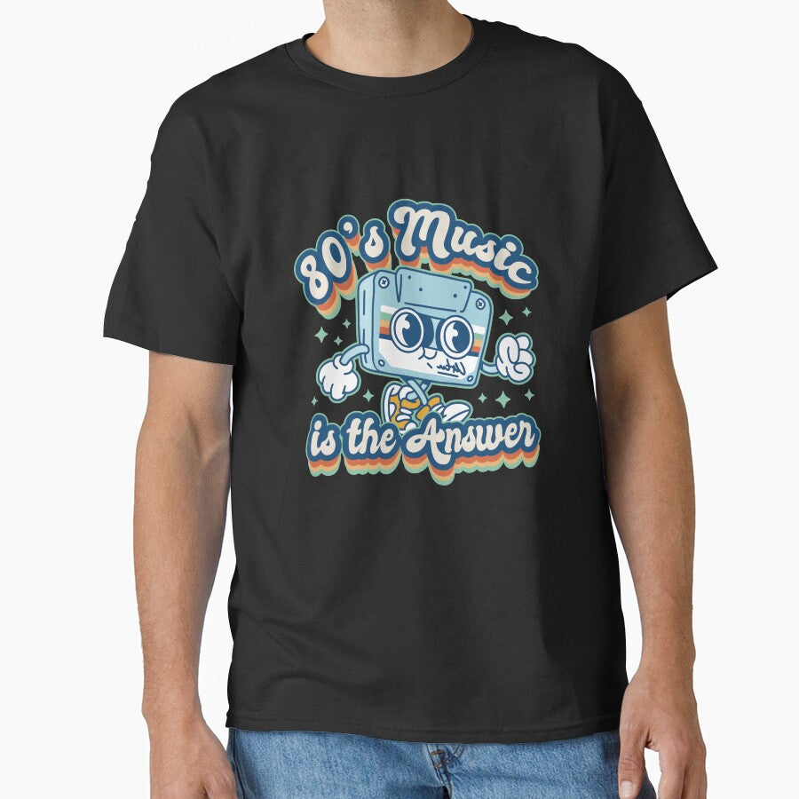 Retro 80's Music Cassette - Cartoon Style with Fun Quote by TurtleDojo T-Shirts, Hoodie, Sweatshirt (Image 1)