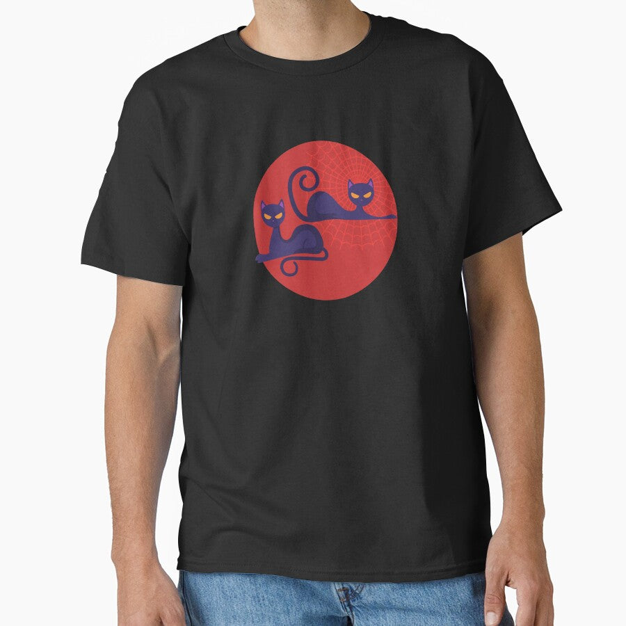Black Cat Couple Halloween Shirt by Happy-PrintZ