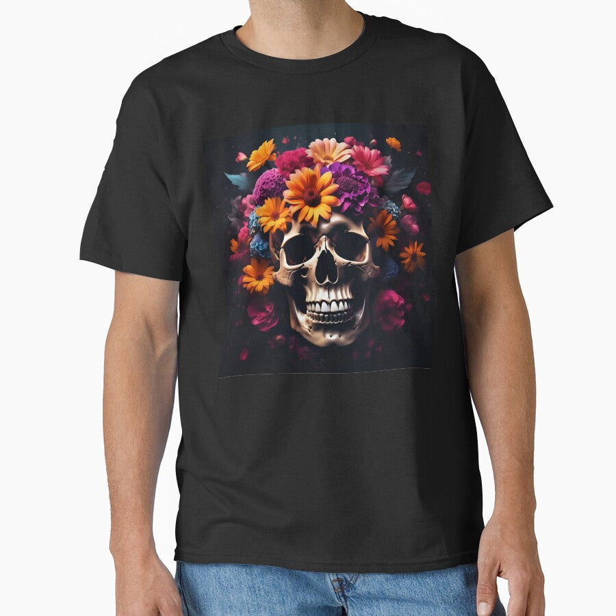 Flowered skull by Nekospaces T-Shirts, Hoodie, Sweatshirt | BlankRebels.com (Image 1)