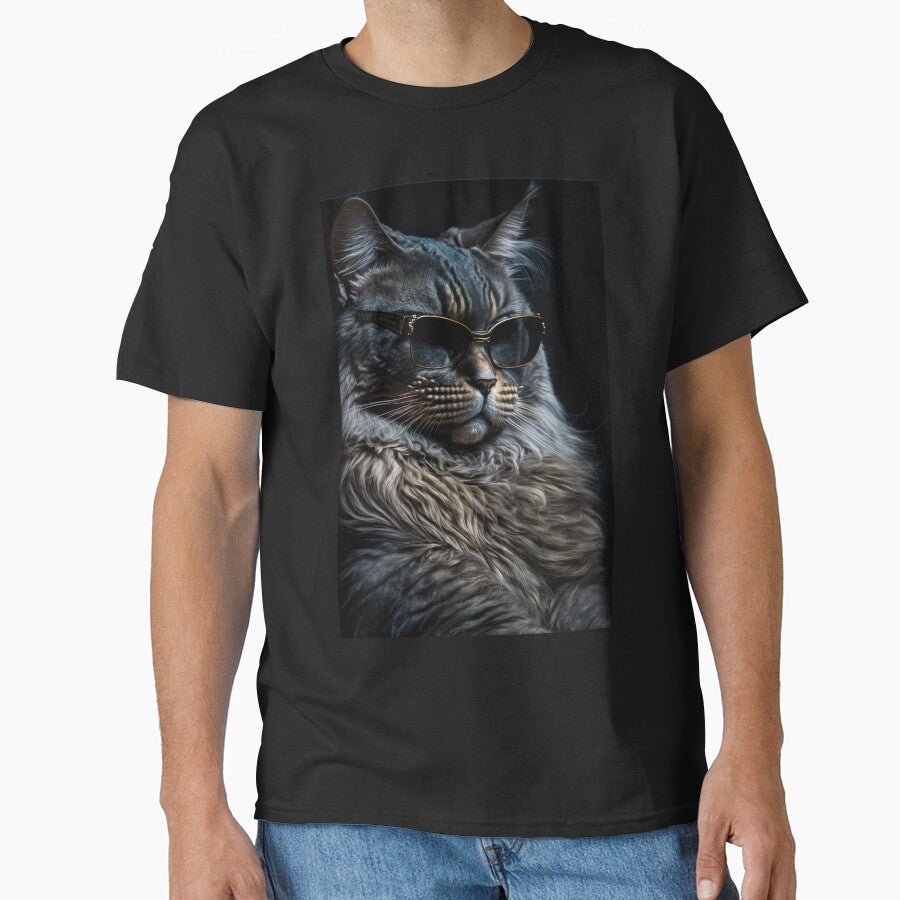 Cool Cat Portrait Looking Out Distance Sun Glasses T-Shirts, Hoodie, Sweatshirt