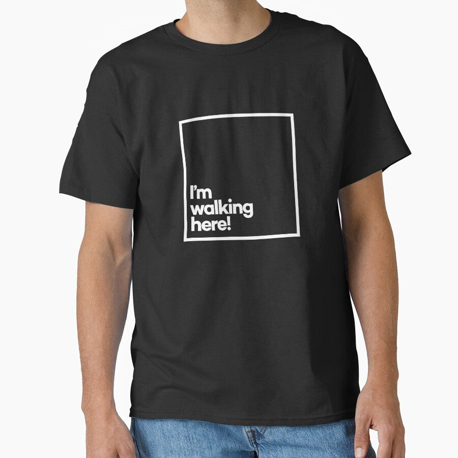 I’m walking here! Minimal White Typography by meeneemal T-Shirts, Hoodie, Sweatshirt | BlankRebels.com (Image 1)