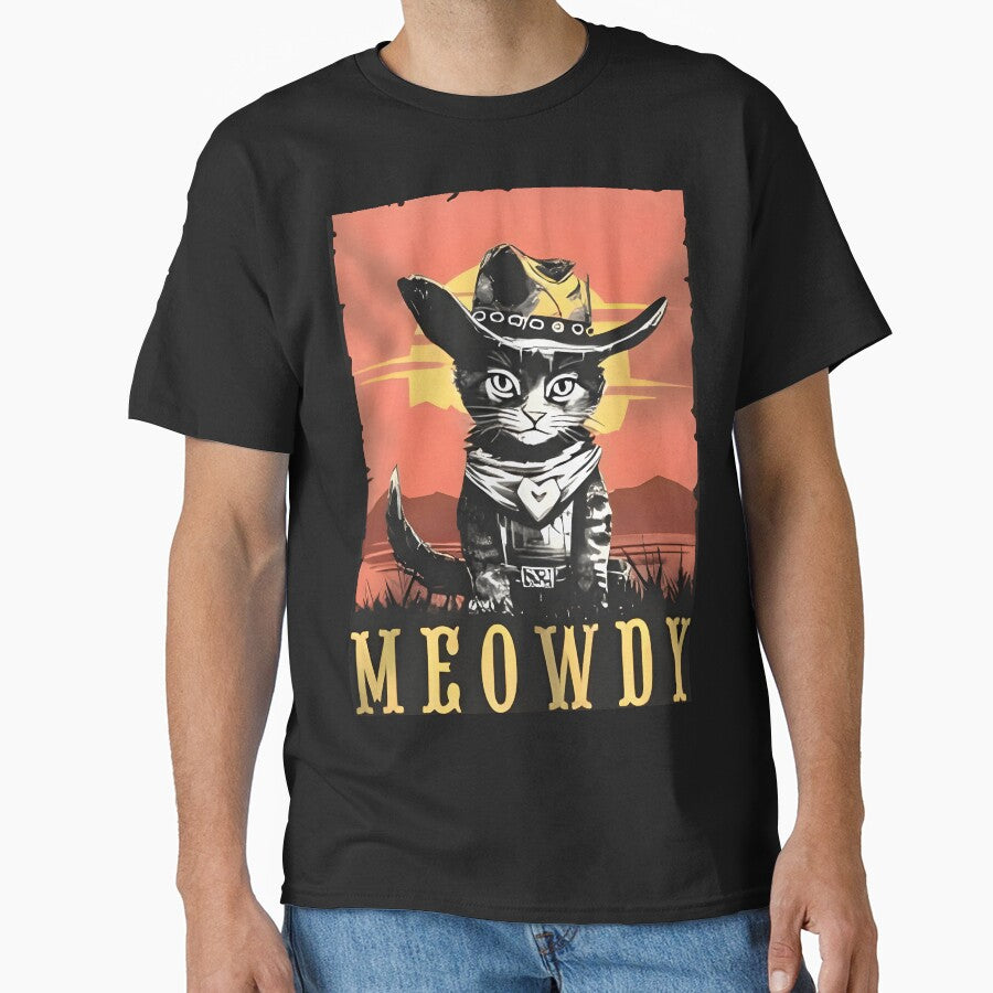 Meowdy Western Kitty - Unique Cat in Cowboy Hat by AlphaTeez T-Shirts, Hoodie, Sweatshirt | BlankRebels.com (Image 1)