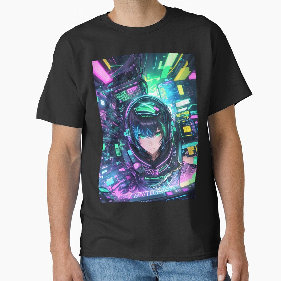 Hacker Girl - Cyberpunk Hacking World by CUpToDate T-Shirts, Hoodie, Sweatshirt | BlankRebels.com (Image 1)