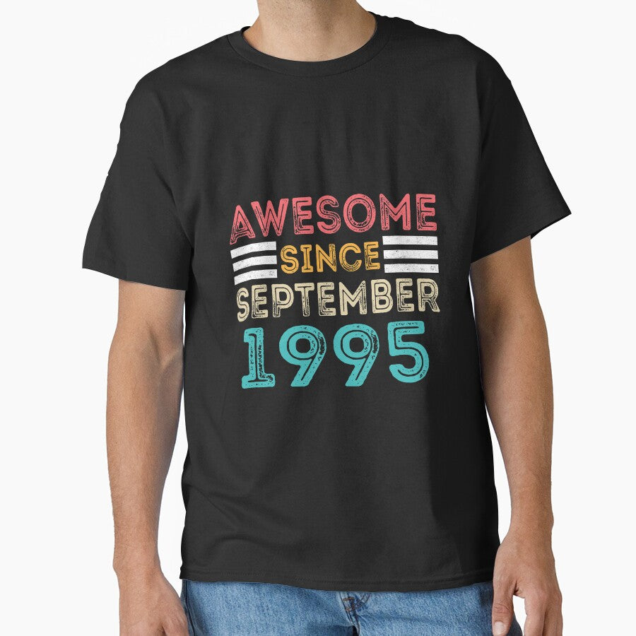 Retro Vintage 25th Birthday - Awesome Since September 1995 by meedTee T-Shirts, Hoodie, Sweatshirt (Image 1)