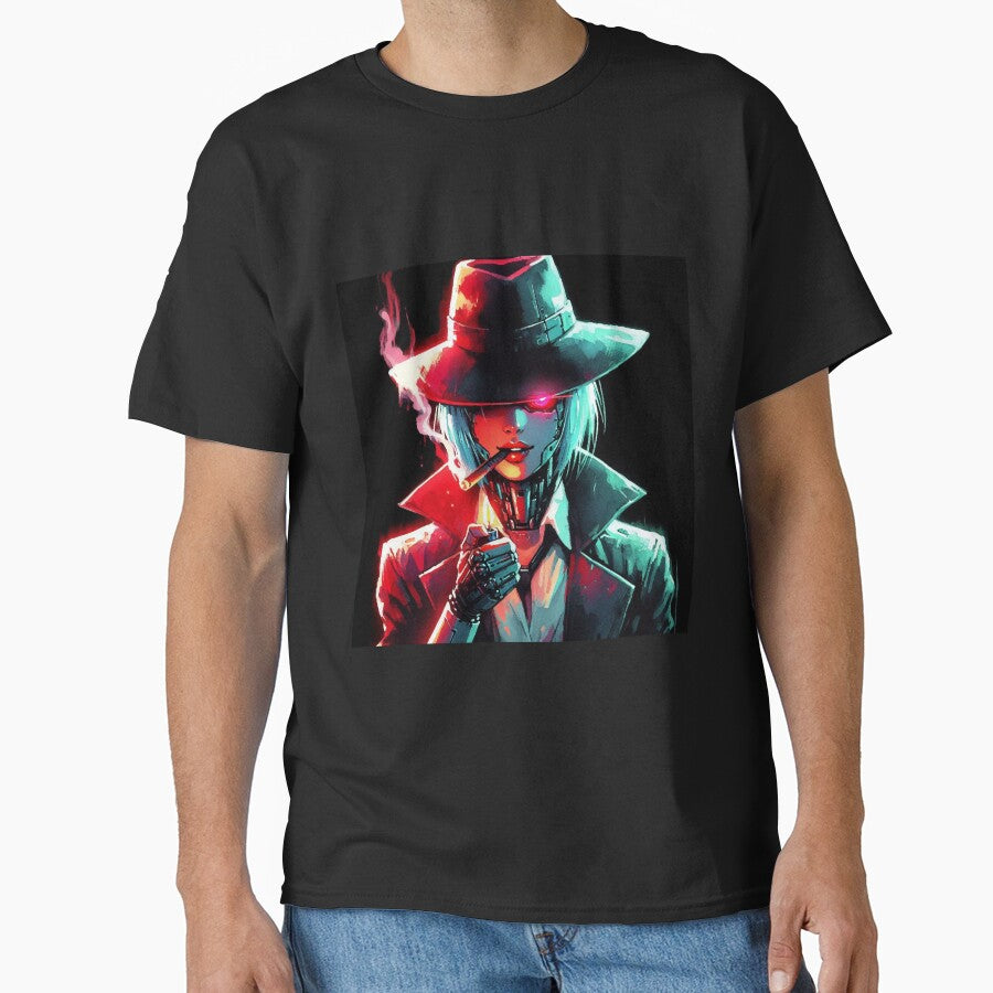 Cyberpunk mafia girl with cigar by RESToRAPTOR T-Shirts, Hoodie, Sweatshirt | BlankRebels.com (Image 1)