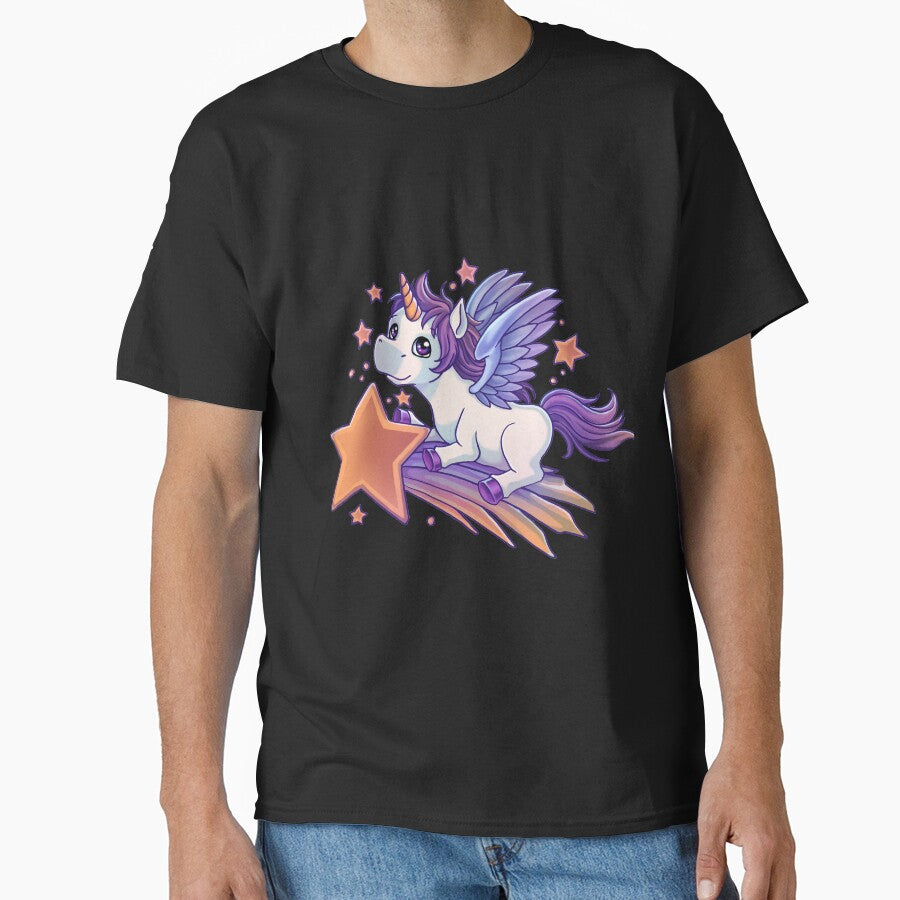 Cute unicorn falling star Galaxy Pegasus by ZadzeneaArt T-Shirts, Hoodie, Sweatshirt | BlankRebels.com (Image 1)
