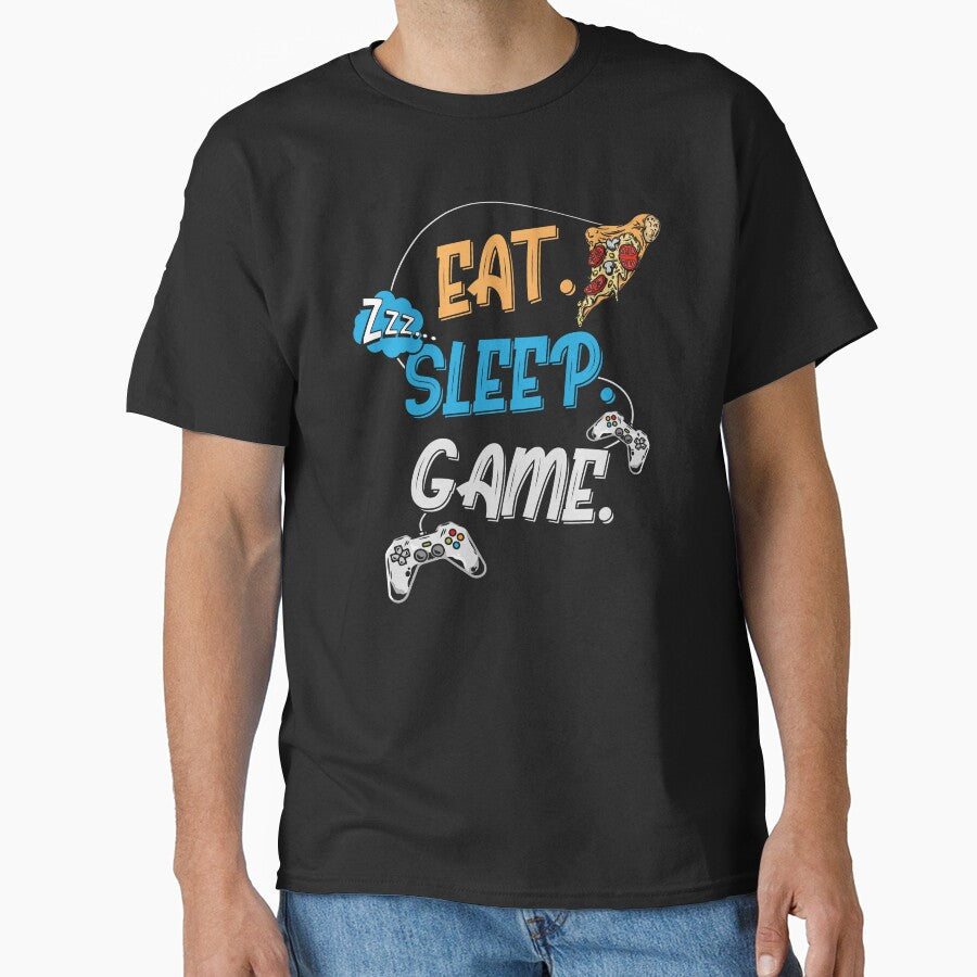 Funny Gamer Shirt - Eat Sleep Game by SunsetGloww Hoodie, Sweatshirt | BlankRebels.com (Image 1)