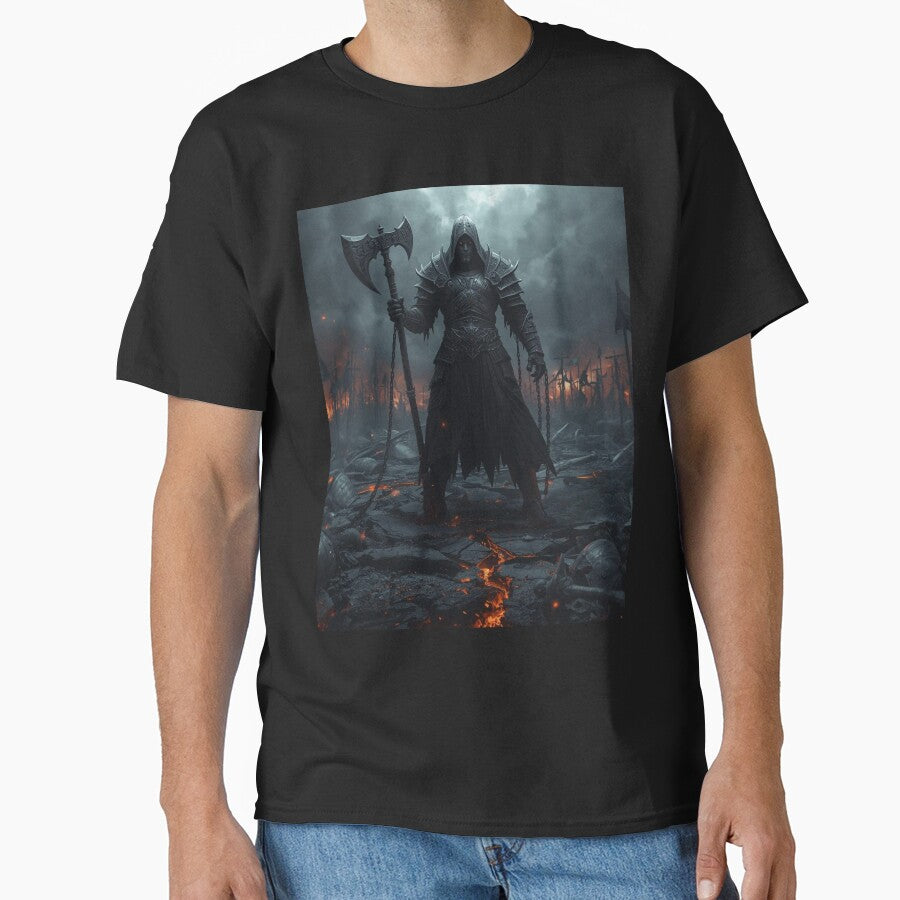 Executioner of Judgment – Dark Fantasy Grim Reaper Warrior Art by Ferdopalec T-Shirts, Hoodie, Sweatshirt (Image 1)
