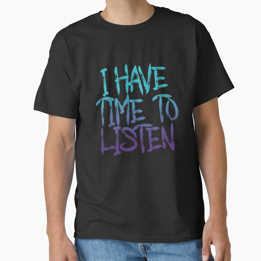 I have time to listen T-shirt Suicide Prevention T-shirt Purple and Blue Ribbon T-shirt by Maindy Hoodie,... (Image 1)