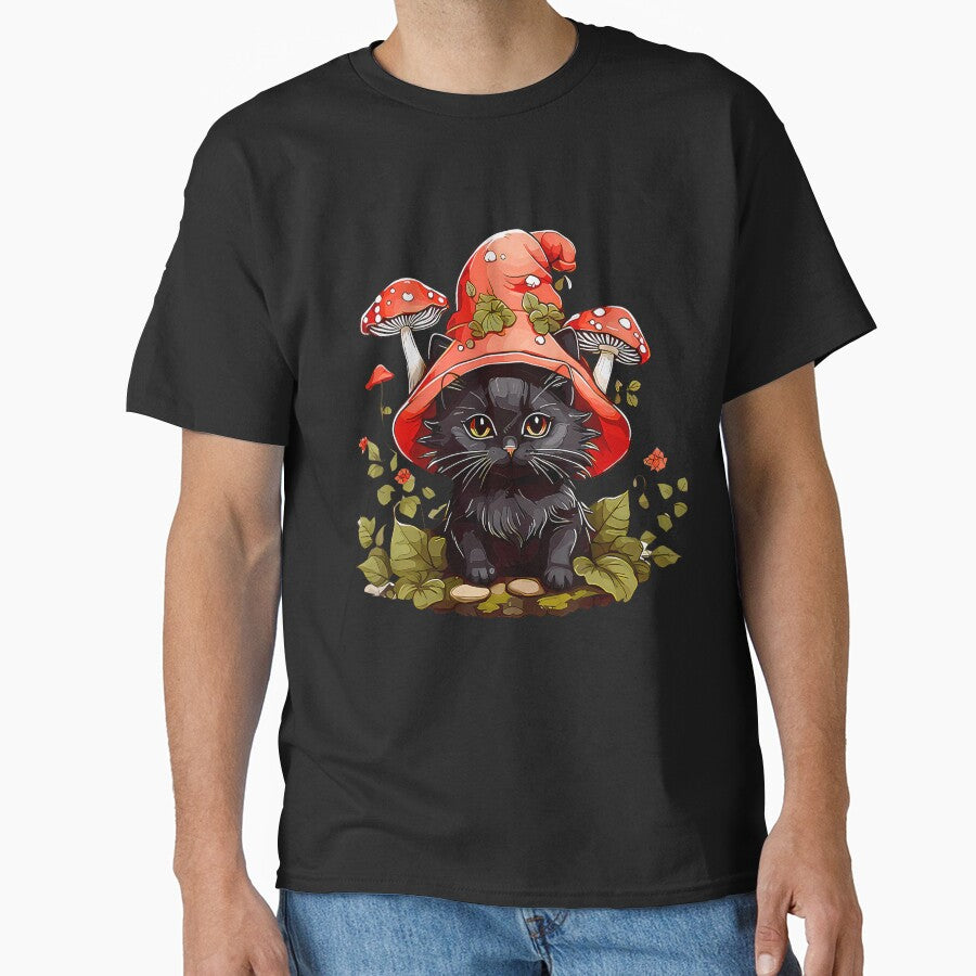 Cute Cottagecore Cat Mushroom Hat Vintage Grunge Aesthetic by MicheleDanita T-Shirts, Hoodie, Sweatshirt (Image 1)