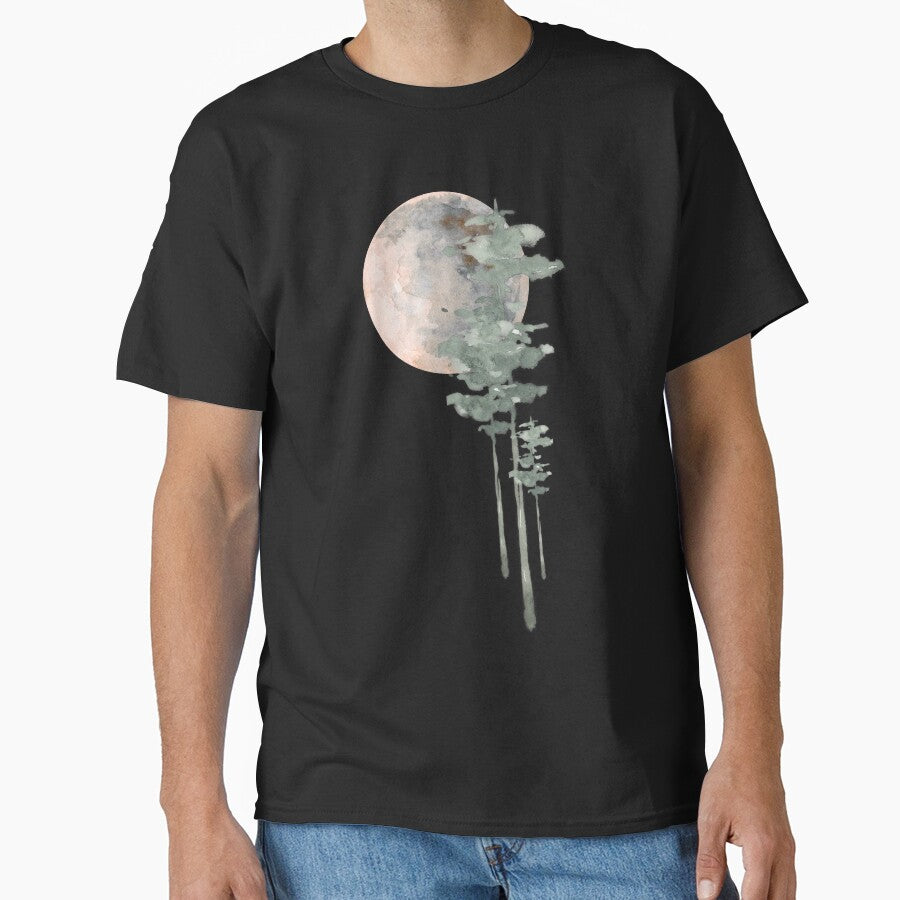 Mystic Forest Moon Watercolor Art by kazoart T-Shirts, Hoodie, Sweatshirt | BlankRebels.com (Image 1)