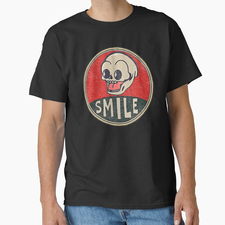 Vintage Smiling Skull Distressed Look by mrtraz T-Shirts, Hoodie, Sweatshirt | BlankRebels.com (Image 1)