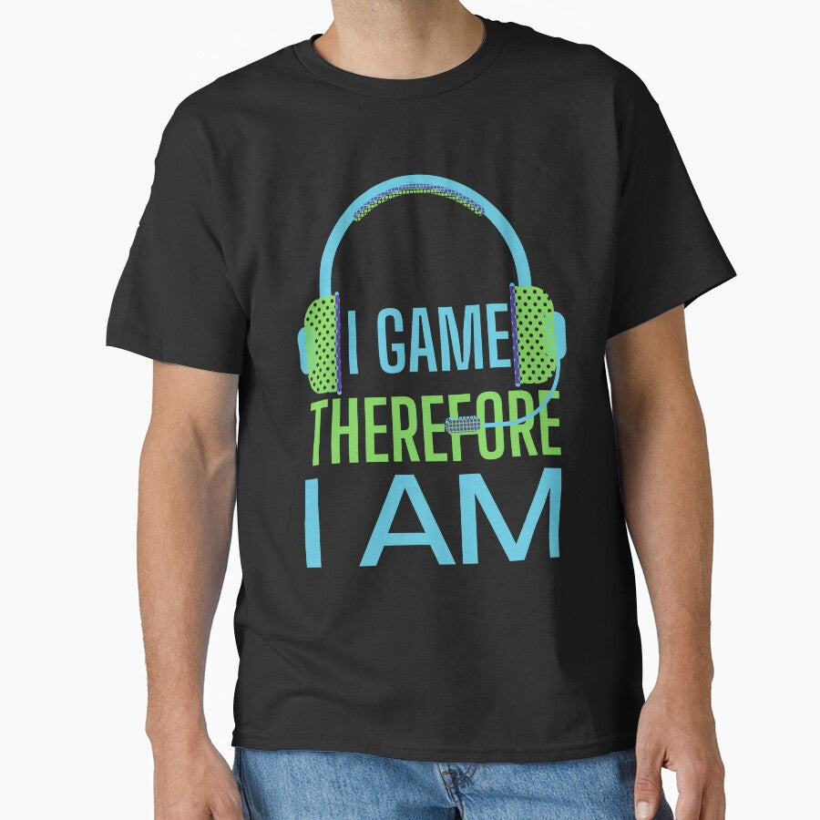 I Game Therefore I Am Green Headset by SweetAndSpice T-Shirts, Hoodie, Sweatshirt | BlankRebels.com (Image 1)
