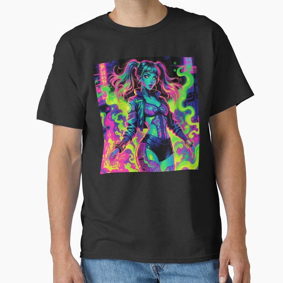 Cyber Girl: Neon Glitch & Acid Smoke by RadaQueen