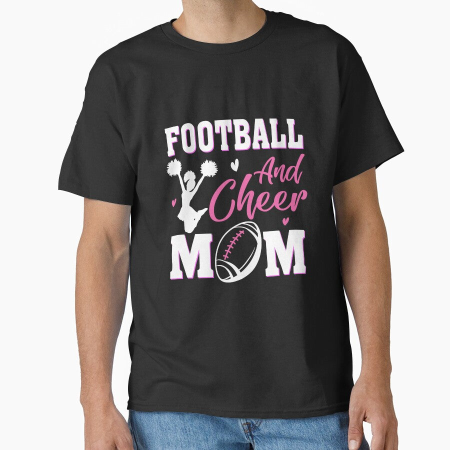 Womens Funny Cheerleading Mom Football and Cheer Mom by GautClyde T-Shirts, Hoodie, Sweatshirt | BlankRebels.com (Image 1)