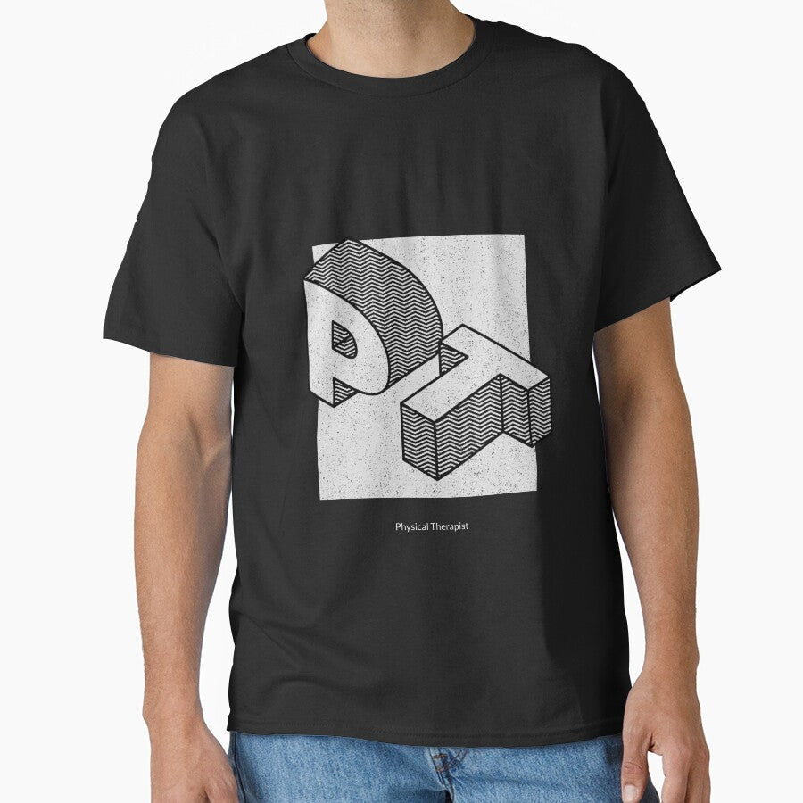PT Physical Therapist Geometric Letters Graphic Tee by FreshMedThreads Hoodie, Sweatshirt | BlankRebels.com (Image 1)
