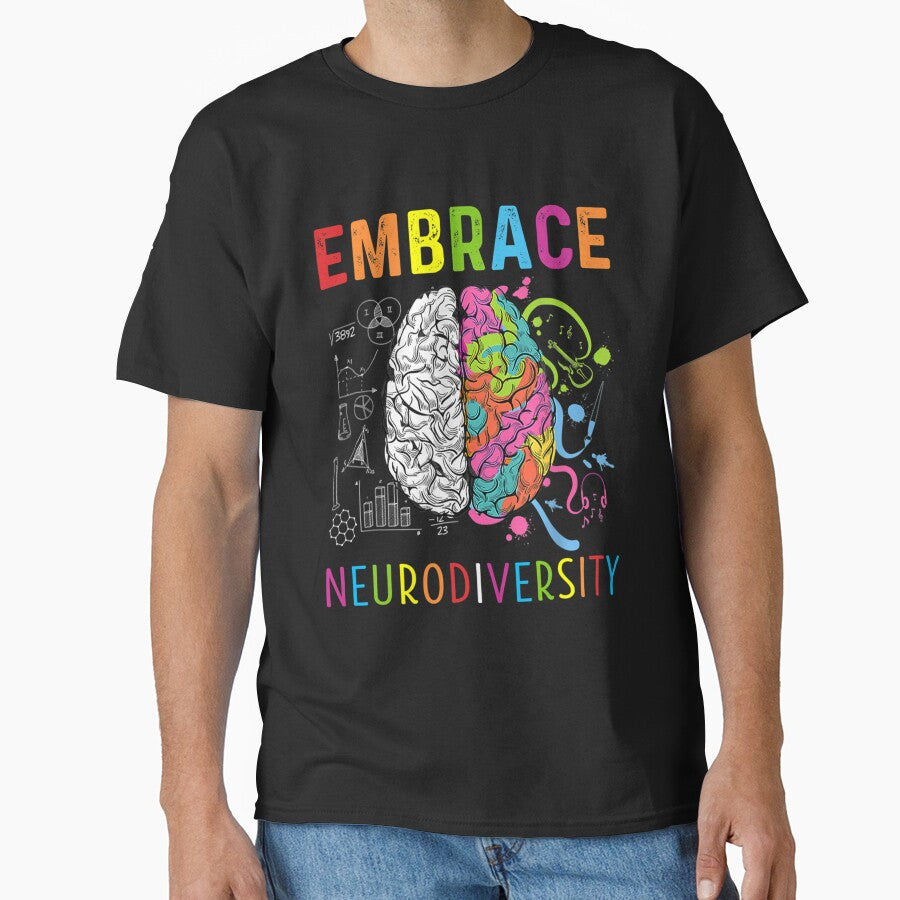 Embrace Neurodiversity Brain Embrace ADHD Autism ASD by hoiurara T-Shirts, Hoodie, Sweatshirt | BlankRebels.com (Image 1)