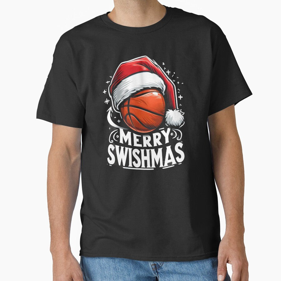 Merry Swishmas Ugly Christmas Basketball Christmas by GalaxyGraffiti T-Shirts, Hoodie, Sweatshirt | BlankRebels.com (Image 1)