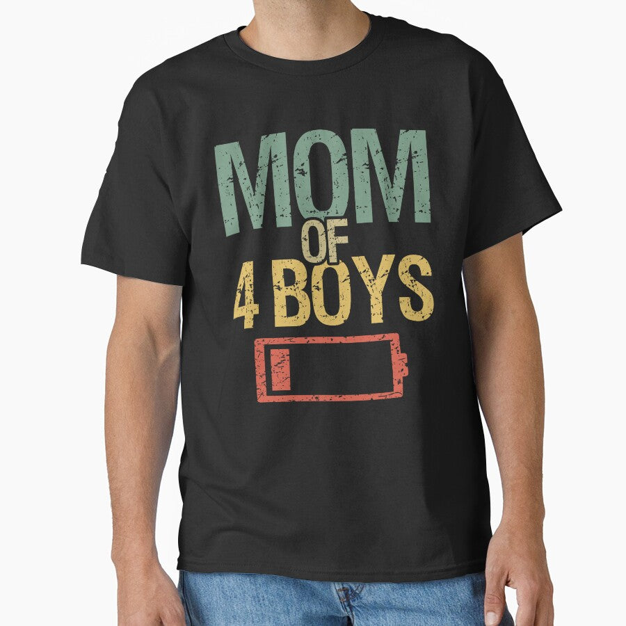 Tired Mom Of 4 Boys I by Lemon Pepper T-Shirts, Hoodie, Sweatshirt | BlankRebels.com (Image 1)