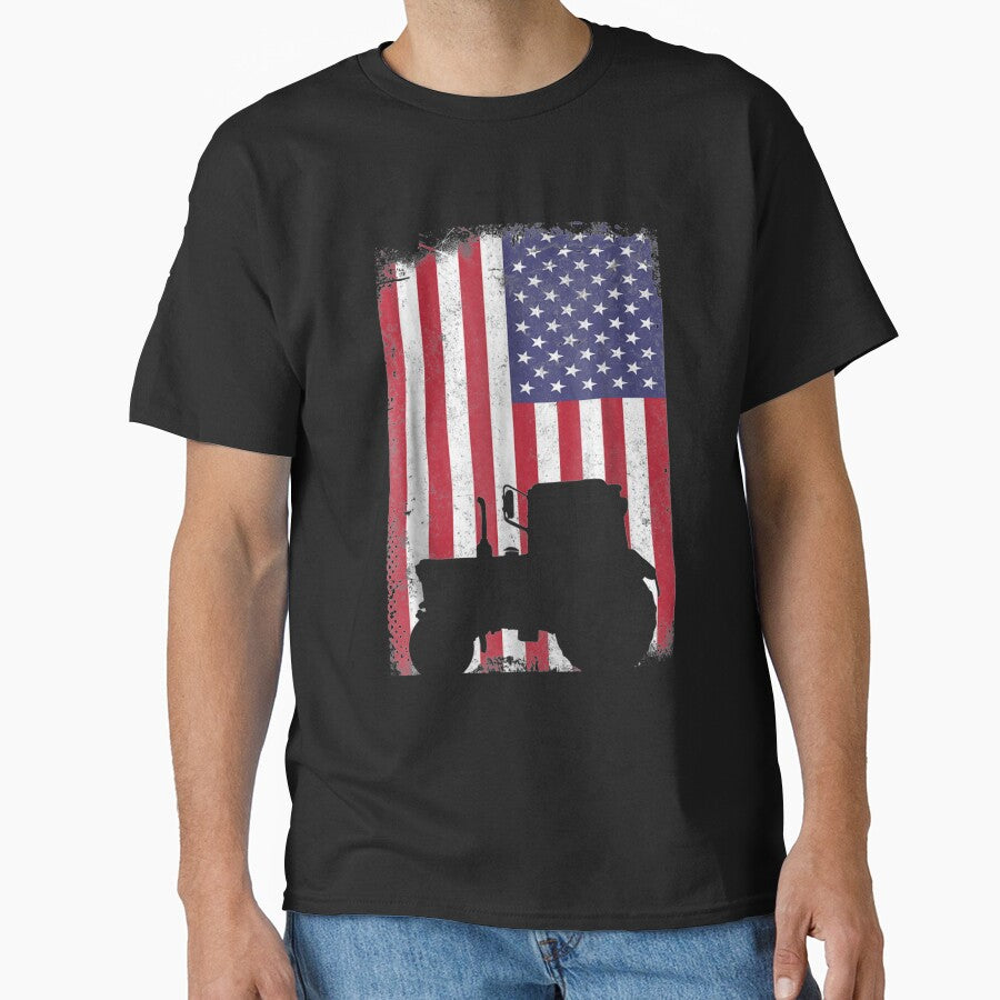 Tractor American Flag patriotic vintage farming by DailonisDumpji T-Shirts, Hoodie, Sweatshirt | BlankRebels.com (Image 1)