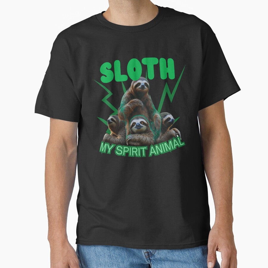Sloth My Spirit Animal | Funny Cute Lazy Sloth Lovers Design by STSD25 T-Shirts, Hoodie, Sweatshirt (Image 1)