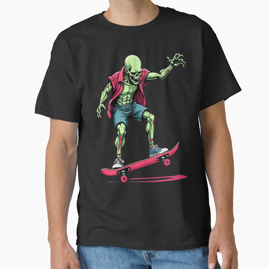 Zombie Skater – Undead doing a skateboard trick by Hans-Design T-Shirts, Hoodie, Sweatshirt | BlankRebels.com (Image 1)