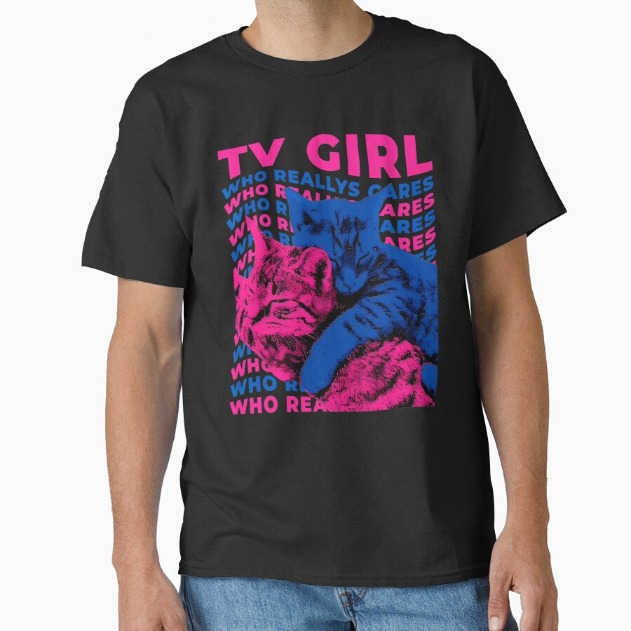 TV Girl Album Frenchs Exit Who Really Cares Cat For Fan, Gift For Lo-fi Music Lovers by jofredeilanh T-Shirts,... (Image 1)