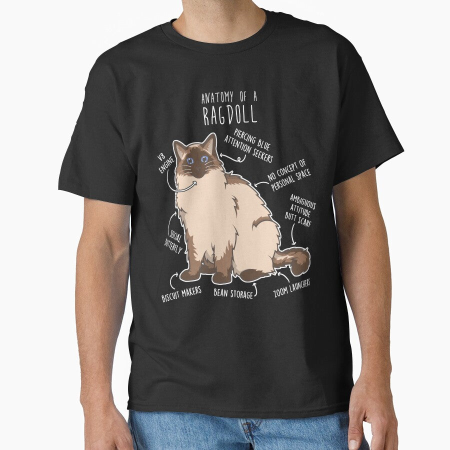 Seal Ragdoll Cat Anatomy by Clara Hollins T-Shirts, Hoodie, Sweatshirt | BlankRebels.com (Image 1)