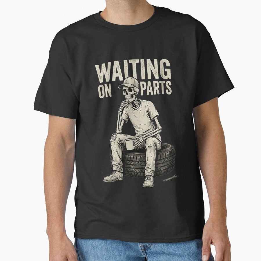 Waiting On Parts Funny Auto Repair Funny Mechanic Skeleton by favor-store