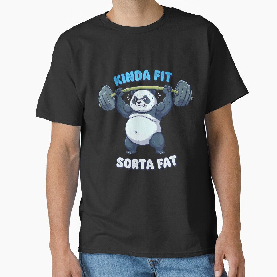 Kinda Fit Sorta Fat Funny Gym Panda Fitness Workout Lover by DonnieJennie T-Shirts, Hoodie, Sweatshirt (Image 1)