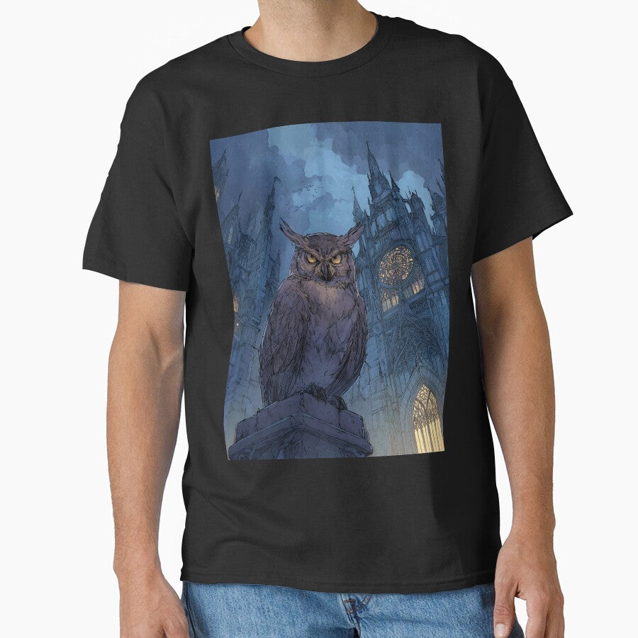 Dark Academia Art: Owl's Gothic Architecture by bapupa T-Shirts, Hoodie, Sweatshirt | BlankRebels.com (Image 1)