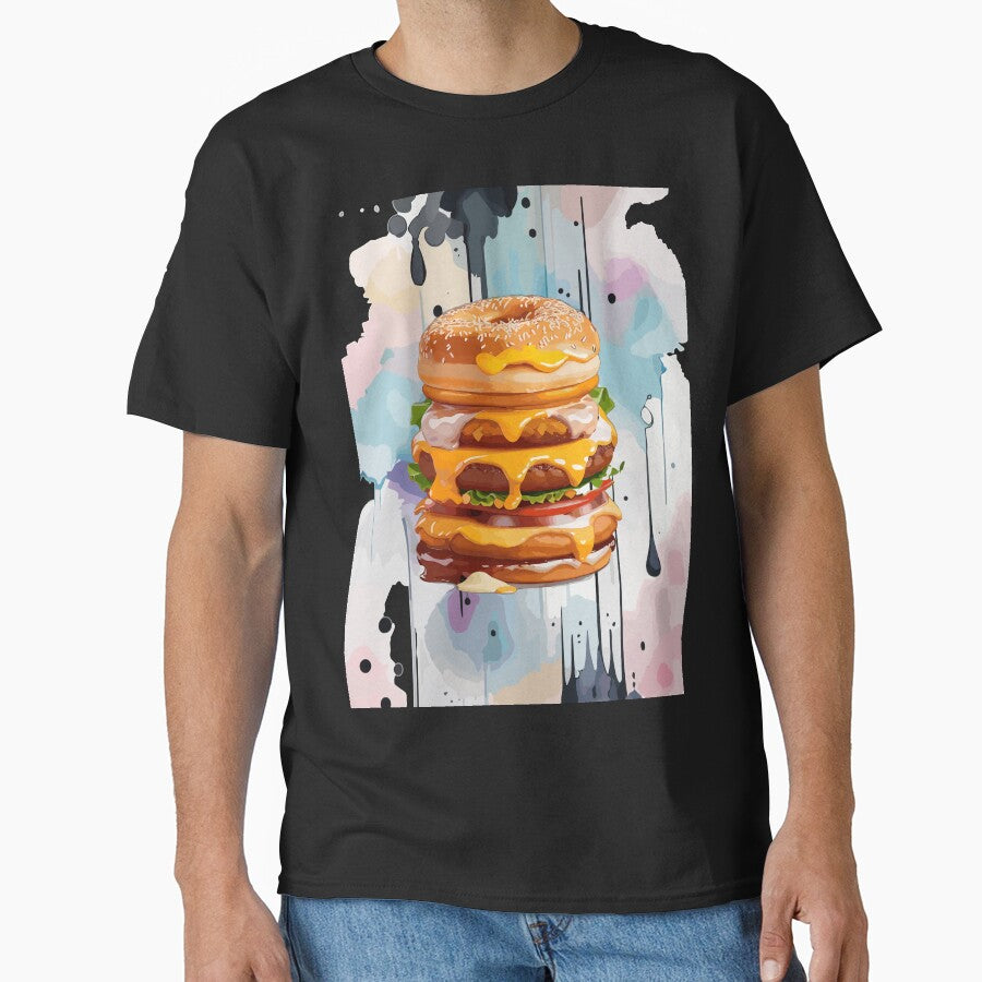 Double Donut Burger - Fast Food Favorite by FridPix T-Shirts, Hoodie, Sweatshirt | BlankRebels.com (Image 1)