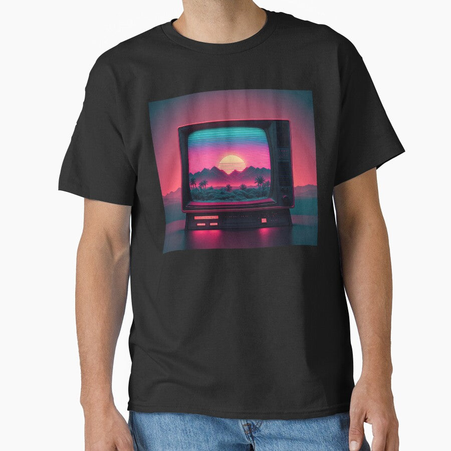 RetroVision: A Synthwave Spectacle in Neon by Mullet Monkey T-Shirts, Hoodie, Sweatshirt | BlankRebels.com (Image 1)