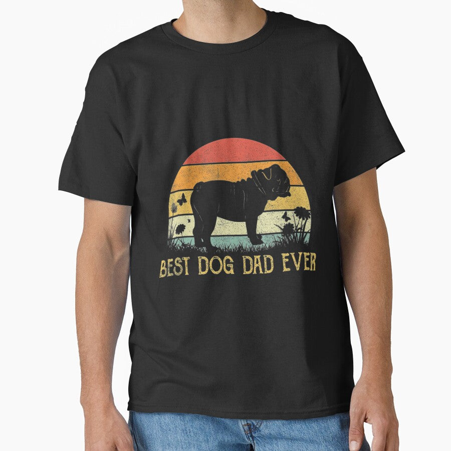 Best Bulldog Dad Ever Vintage Dog Lover Fathers Day by wmawoekg11 T-Shirts, Hoodie, Sweatshirt | BlankRebels.com (Image 1)