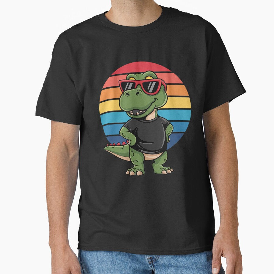 Cool Retro Dinosaur Novelty Men Women Kids Dinosaur by NailMolisa T-Shirts, Hoodie, Sweatshirt | BlankRebels.com (Image 1)