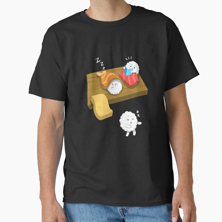 Sushi Sleep Walking, Sushi Shirt, Sushi Illustration, Sushi Lover Sushi Gift, Kawaii Sushi Shirt for a Sushi... (Image 1)