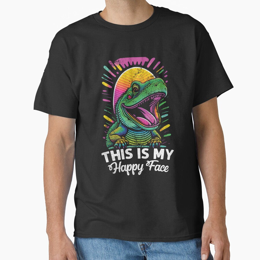 This Is My Happy Face Funny Bearded Dragon Lover by Trendy Valley T-Shirts, Hoodie, Sweatshirt | BlankRebels.com (Image 1)