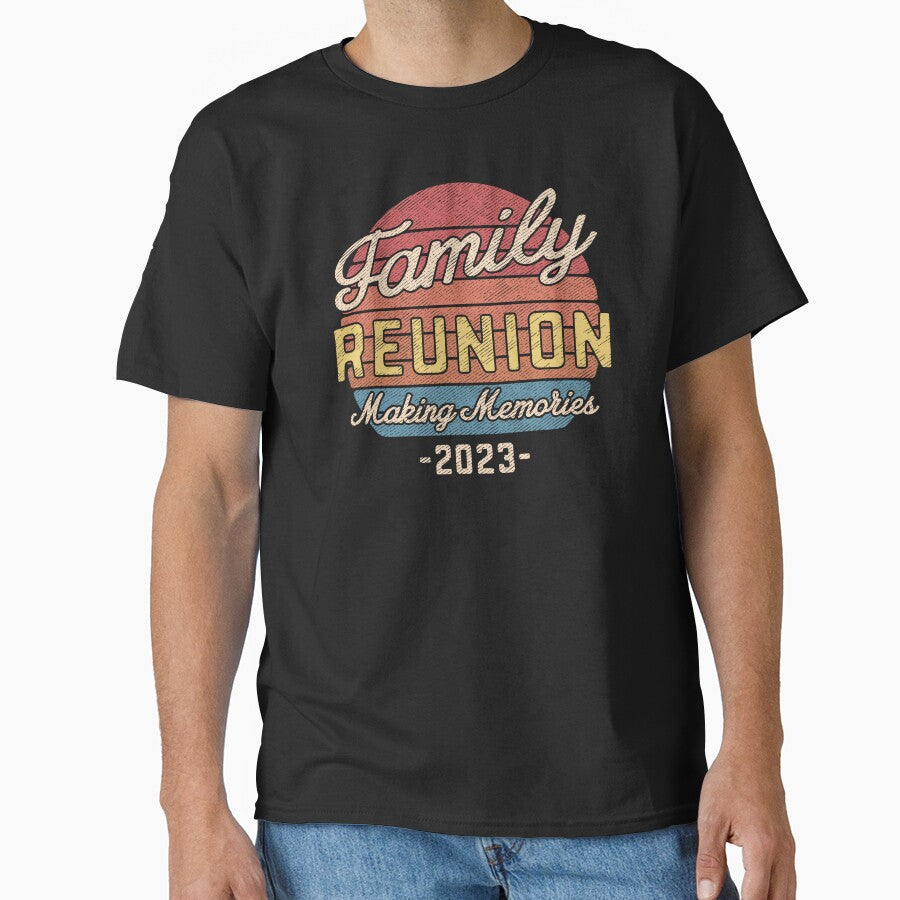 Matching Family Reunion 2023 Retro Sunset Palm Trees Vacation Gathering by alenaz T-Shirts, Hoodie, Sweatshirt (Image 1)