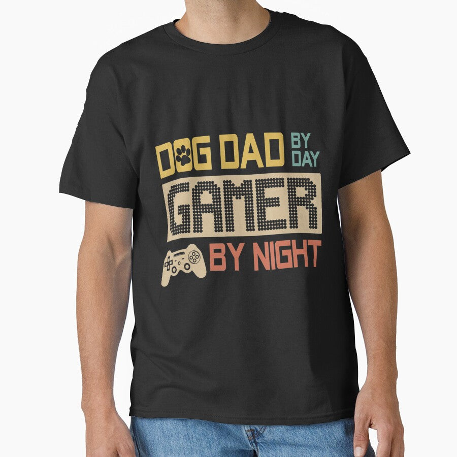 Dog Dad By Day Gamer By Night Vintage Father's Day by vhsjleuxzbq7 T-Shirts, Hoodie, Sweatshirt | BlankRebels.com (Image 1)