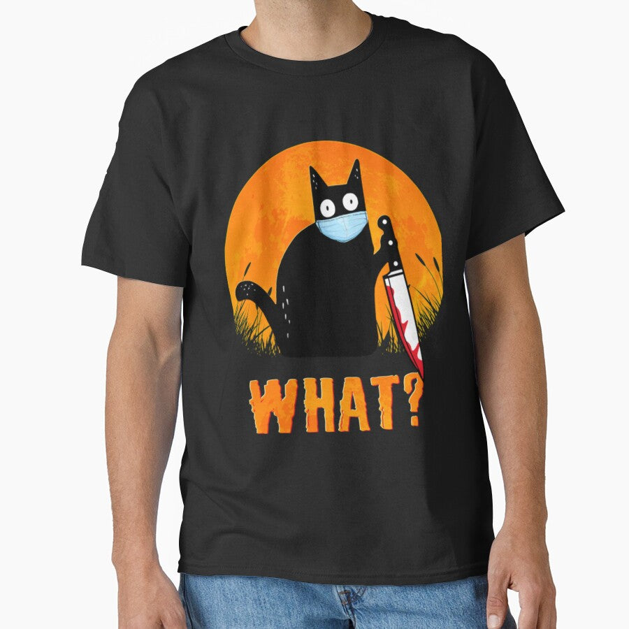 Black Cat mask Halloween what vintage by LezaZechel T-Shirts, Hoodie, Sweatshirt | BlankRebels.com (Image 1)