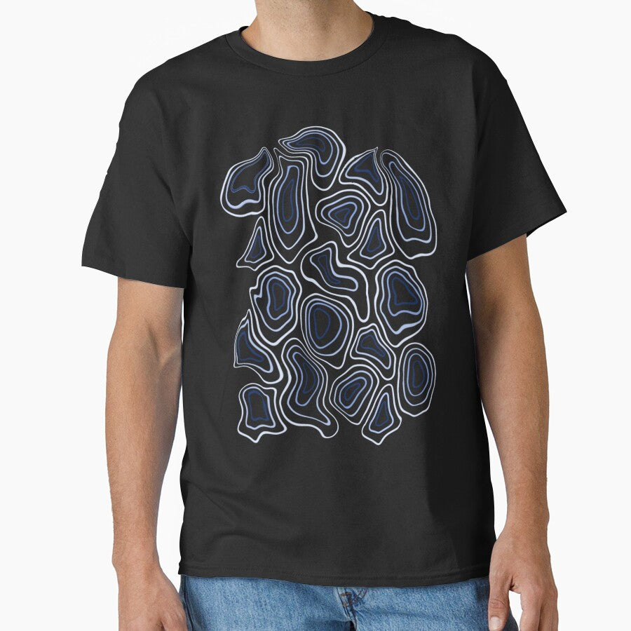 Blue Minimalist Geode Drawing T-Shirts, Hoodie, Sweatshirt