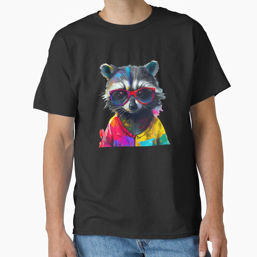 Colorful Raccoon With Glasses by xiao xuans T-Shirts, Hoodie, Sweatshirt | BlankRebels.com (Image 1)