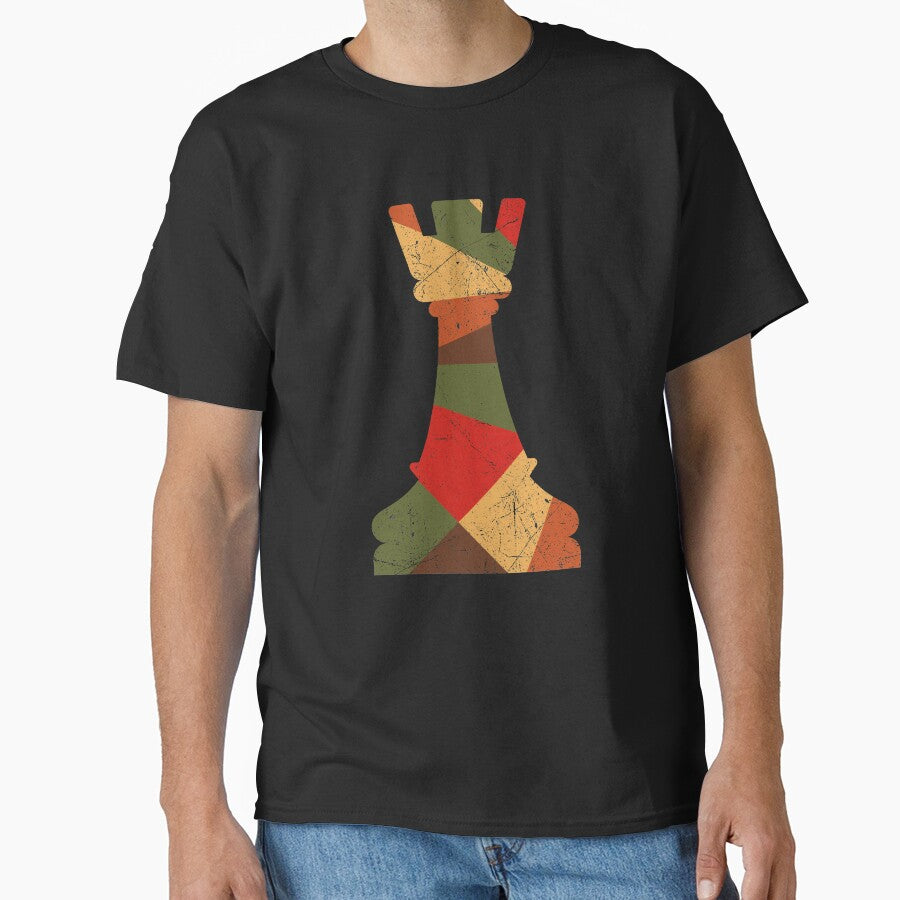 Vintage Colors Chess Game Rook Castle Piece by MintaApparel T-Shirts, Hoodie, Sweatshirt | BlankRebels.com (Image 1)