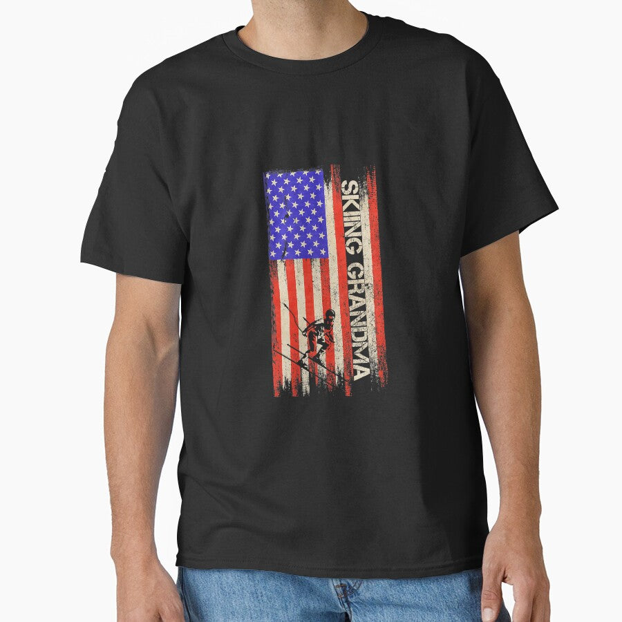 Vintage American Flag Proud Skiing by YesterDayCheck T-Shirts, Hoodie, Sweatshirt | BlankRebels.com (Image 1)