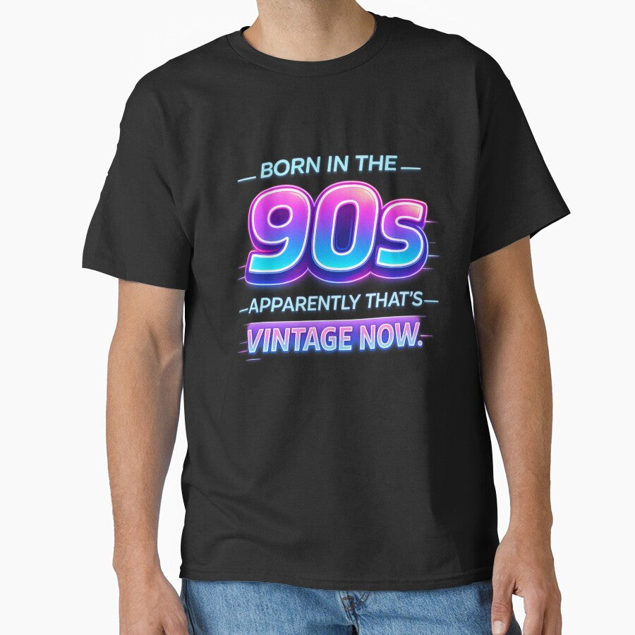Born in the 90s Apparently That’s Vintage Now – Neon Arcade Retro Design by Veldrin-Media T-Shirts, Hoodie,... (Image 1)