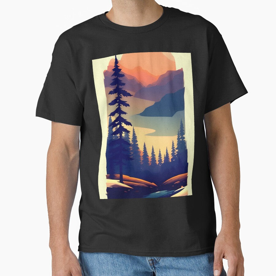 Enhance Your Home with Our Beautiful Collection of Minimalist Tree and Mountain View Prints by supeart